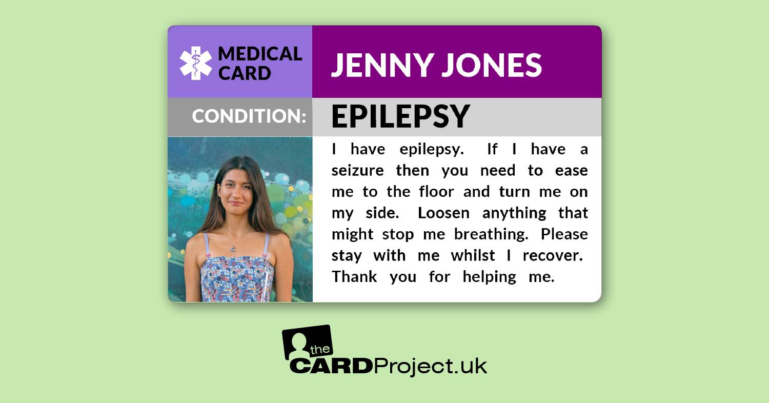 Epilepsy Awareness Medical Photo ID Card  (FRONT)